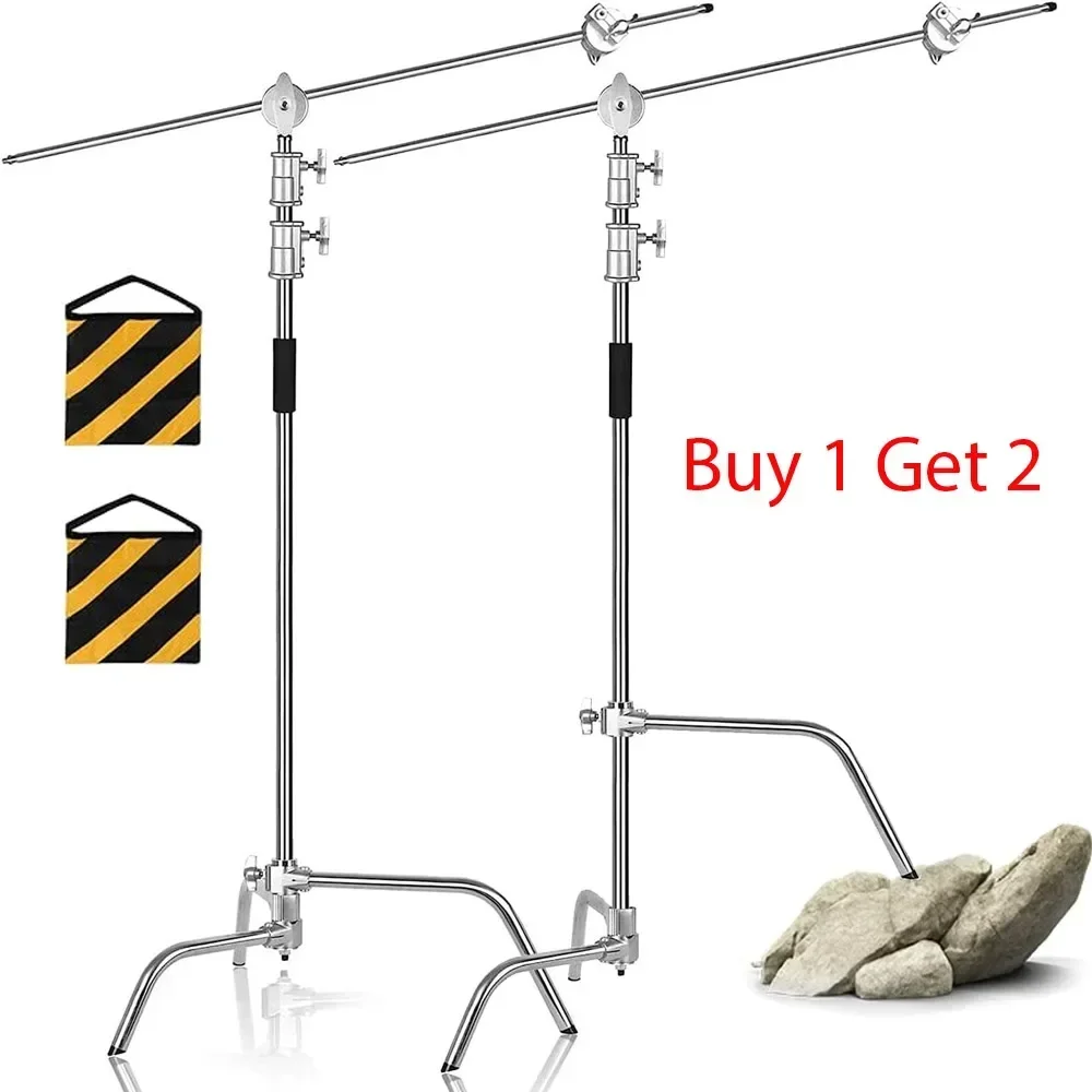 Photography Lighting For Products - Querarm Edelstahl-Kit Lichtstativ mit Gewichtstasche Fotostudio-Zubehör