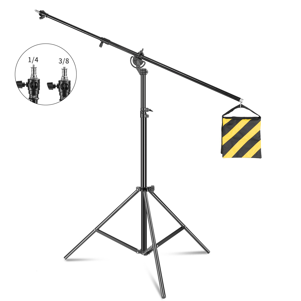 Photography Lighting Weight Bags - 4m/9,1ft Fotostudio Metall-Lichtstativ mit Querarm und