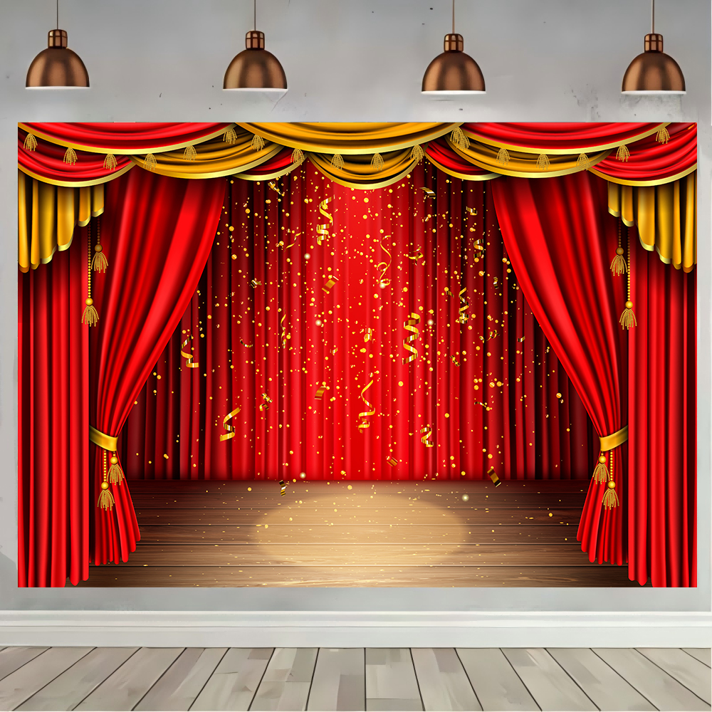 Lighting In Photography Studio - Rot Theater Vorhang Party Hintergrund Bühne