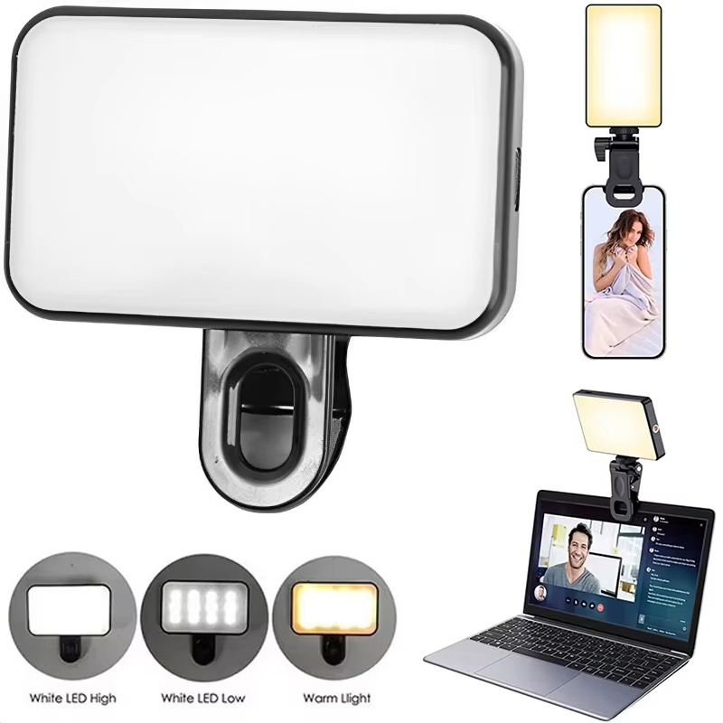 Photography Mobile Lighting - Mini-Selfie-Ringlicht mit 3 Farbmodi, einstellbarer Helligkeit,