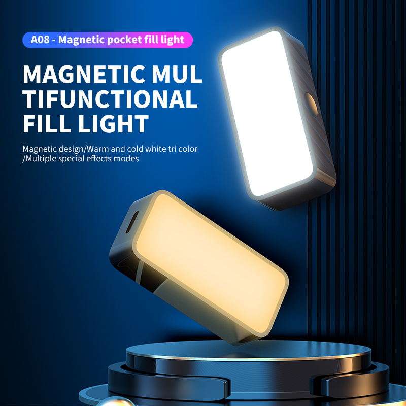 Photography Lighting Patterns - Magnetisches tragbares Mini-Selfie-Fülllicht, verstellbare Beleuchtung, wiederaufladbares