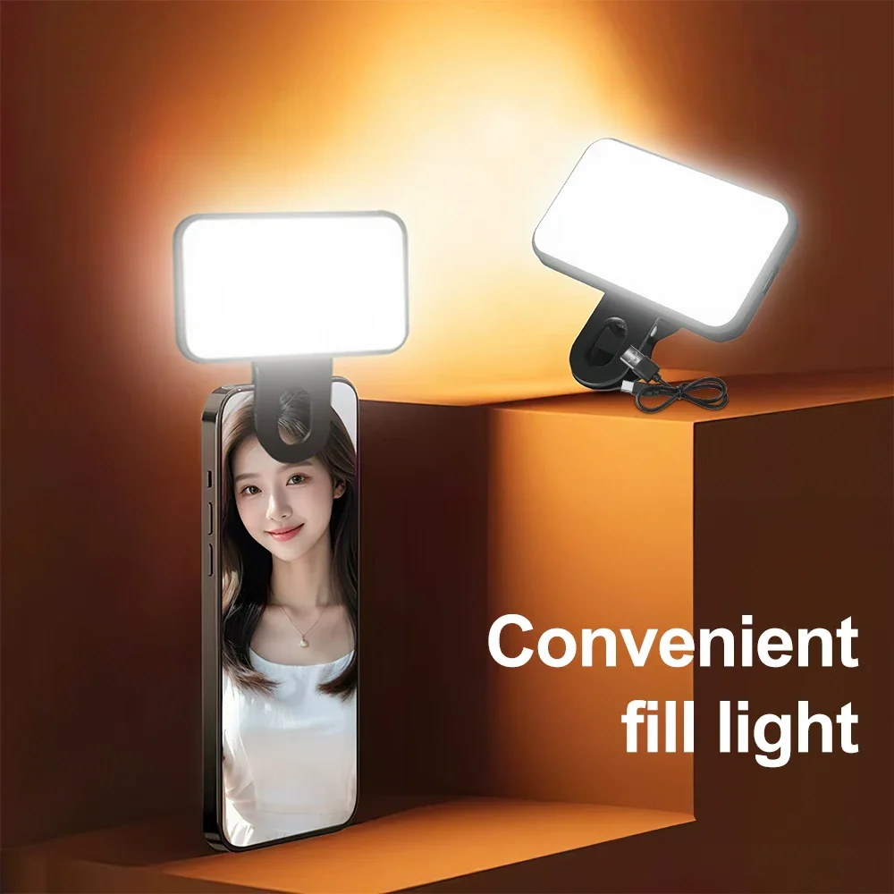 Photography Mobile Lighting - Mini-Selfie-Ringlicht, wiederaufladbar, 3 Modi, einstellbare Helligkeit,